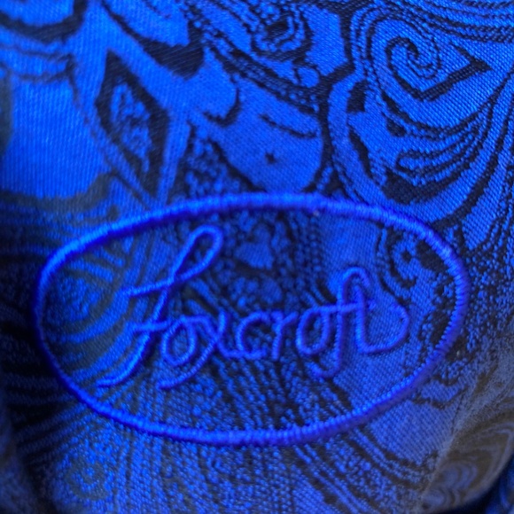 Formal Blue Paisley Shirt by Foxcroft - Picture 5 of 7